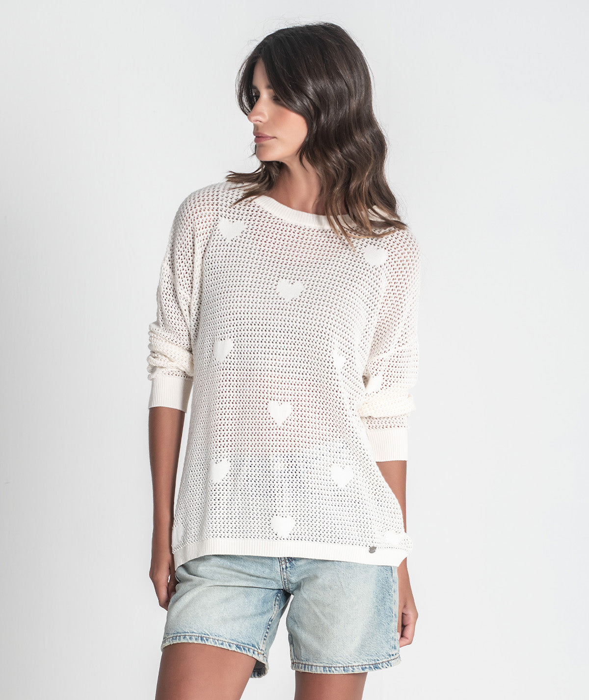 Camisola perfurada corações 3399
