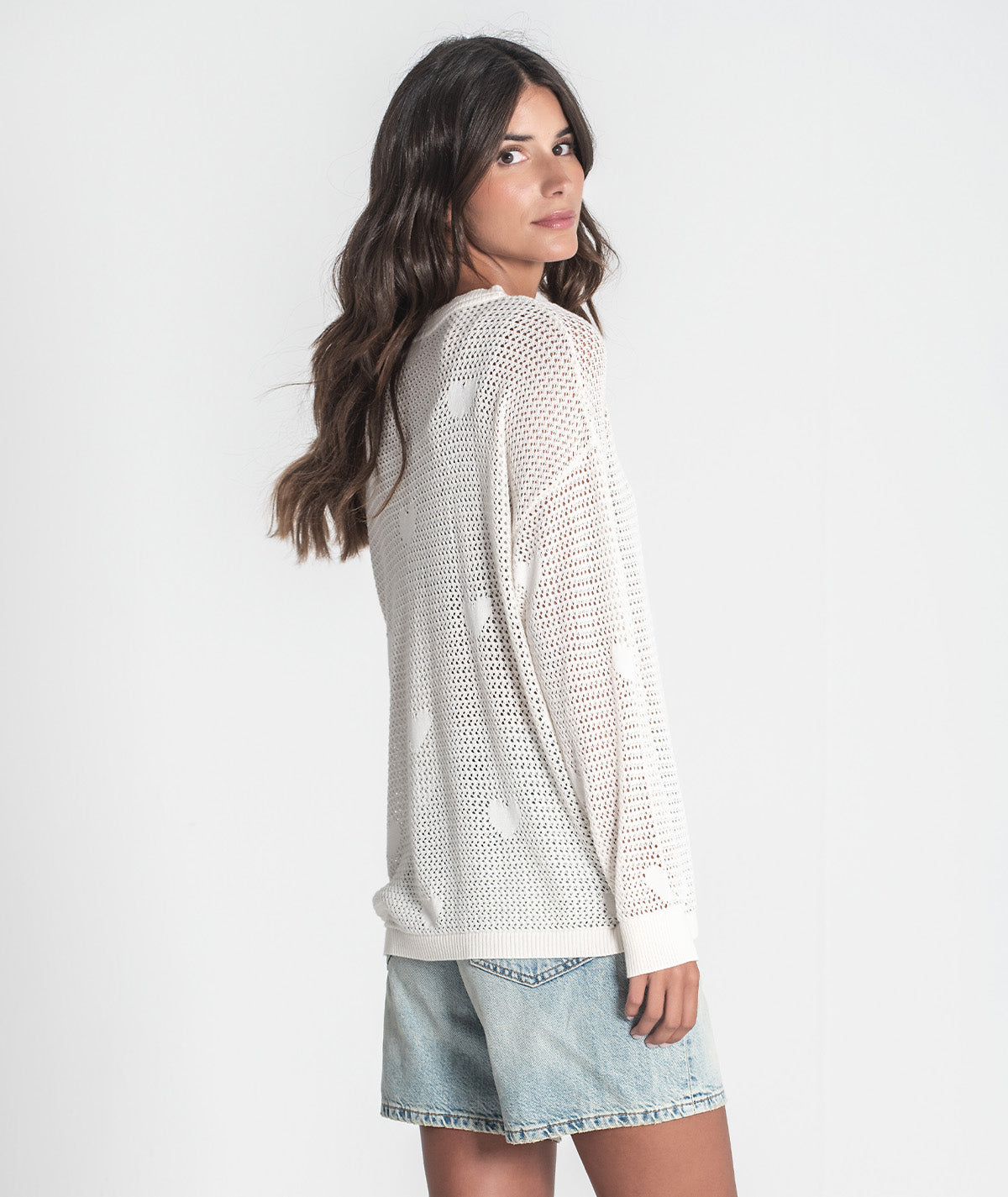 Camisola perfurada corações 3399
