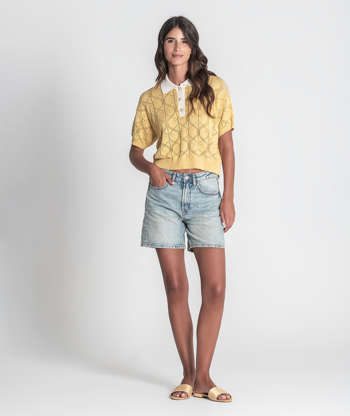 Camisola polo perfurada 3400