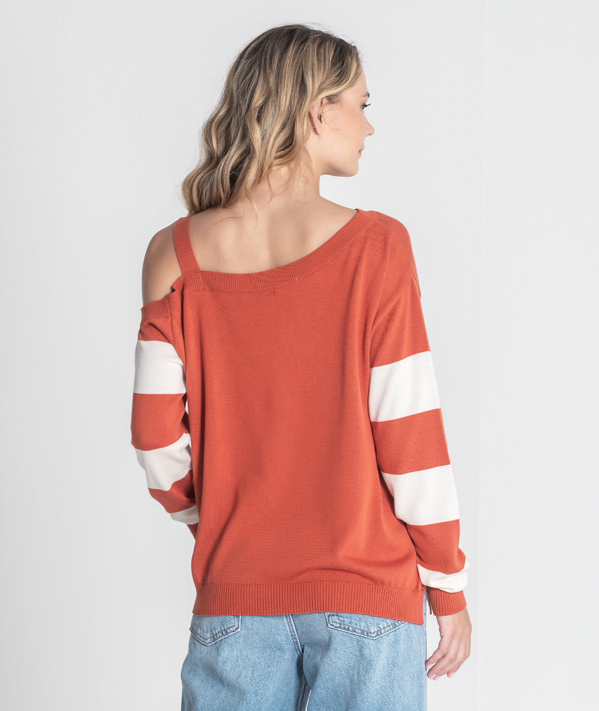 Camisola mangas riscas com fivela R 3403