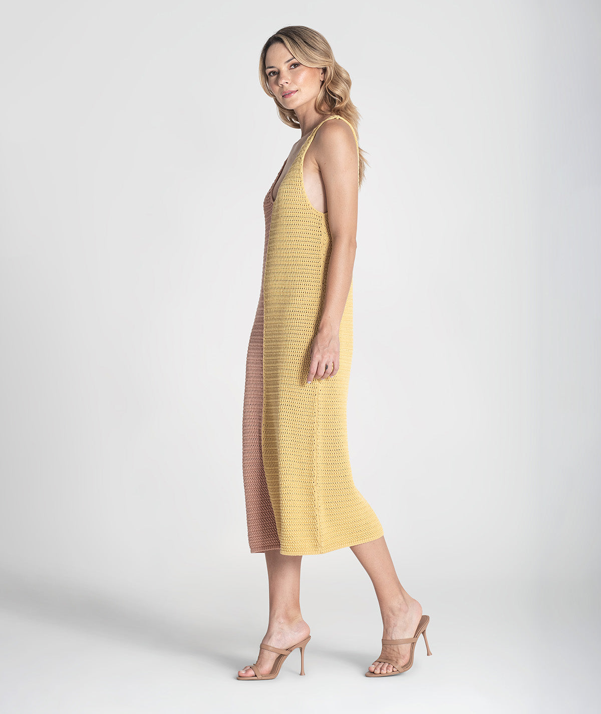 Vestido bicolor de alças 3416