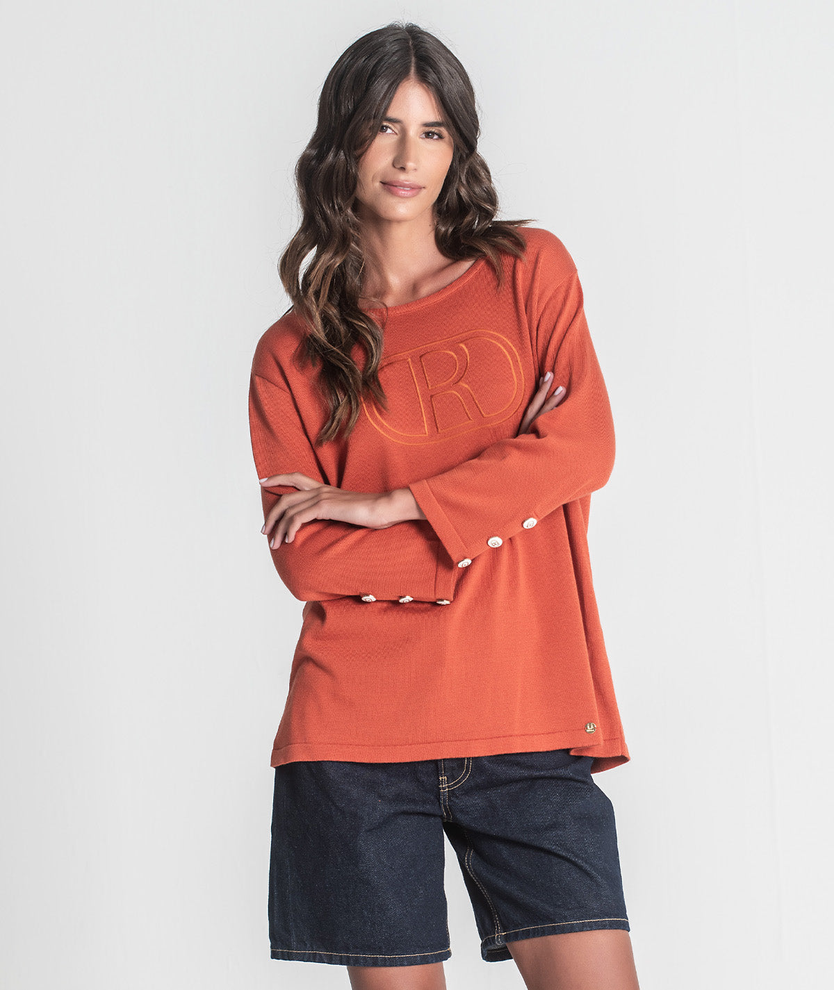 Camisola com relevo e botões 3420