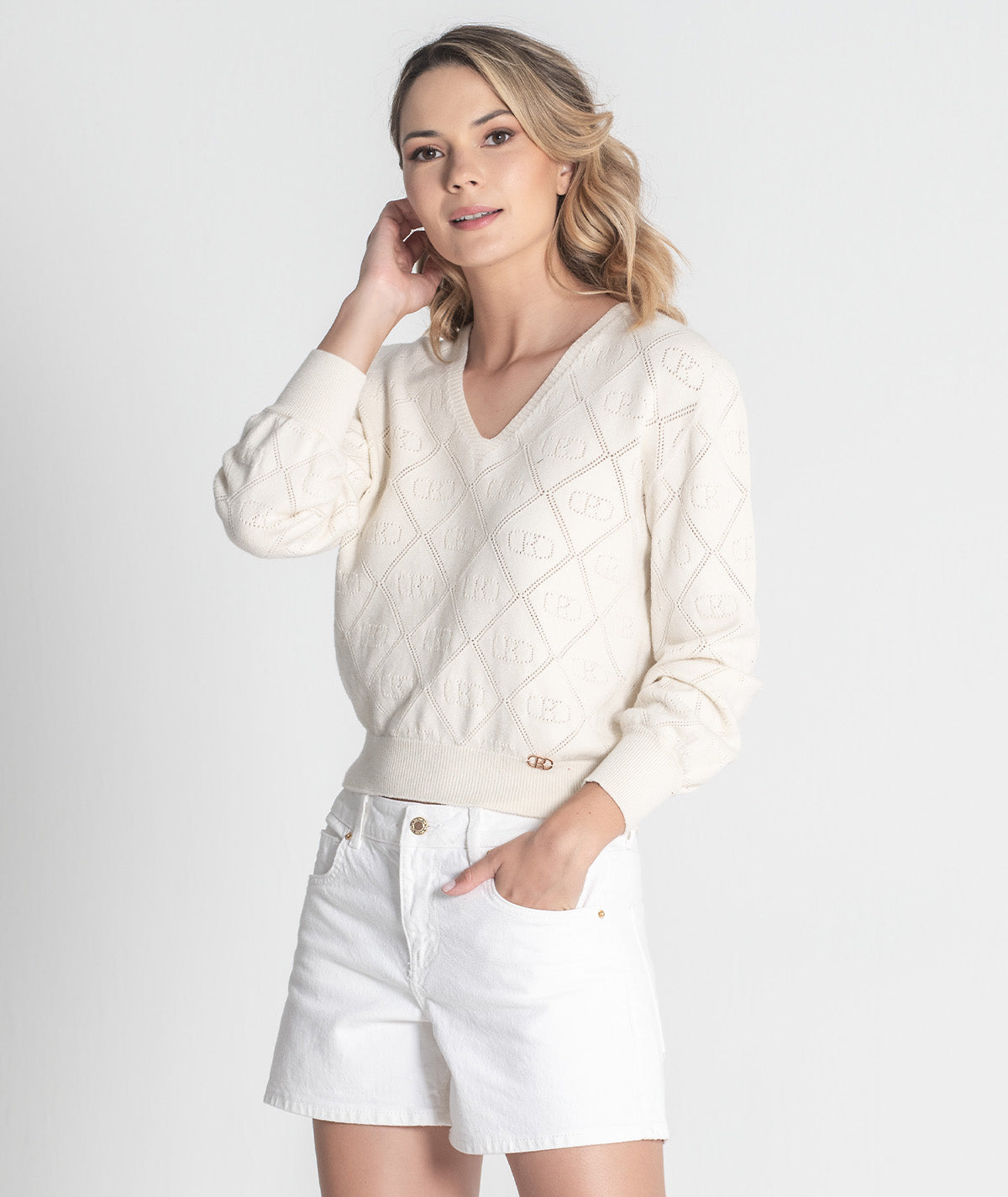 Camisola com perfurados 3421