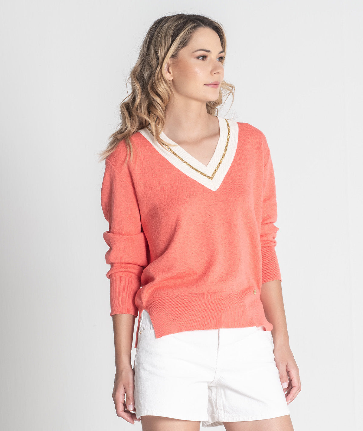 Camisola com relevos e botões 3422