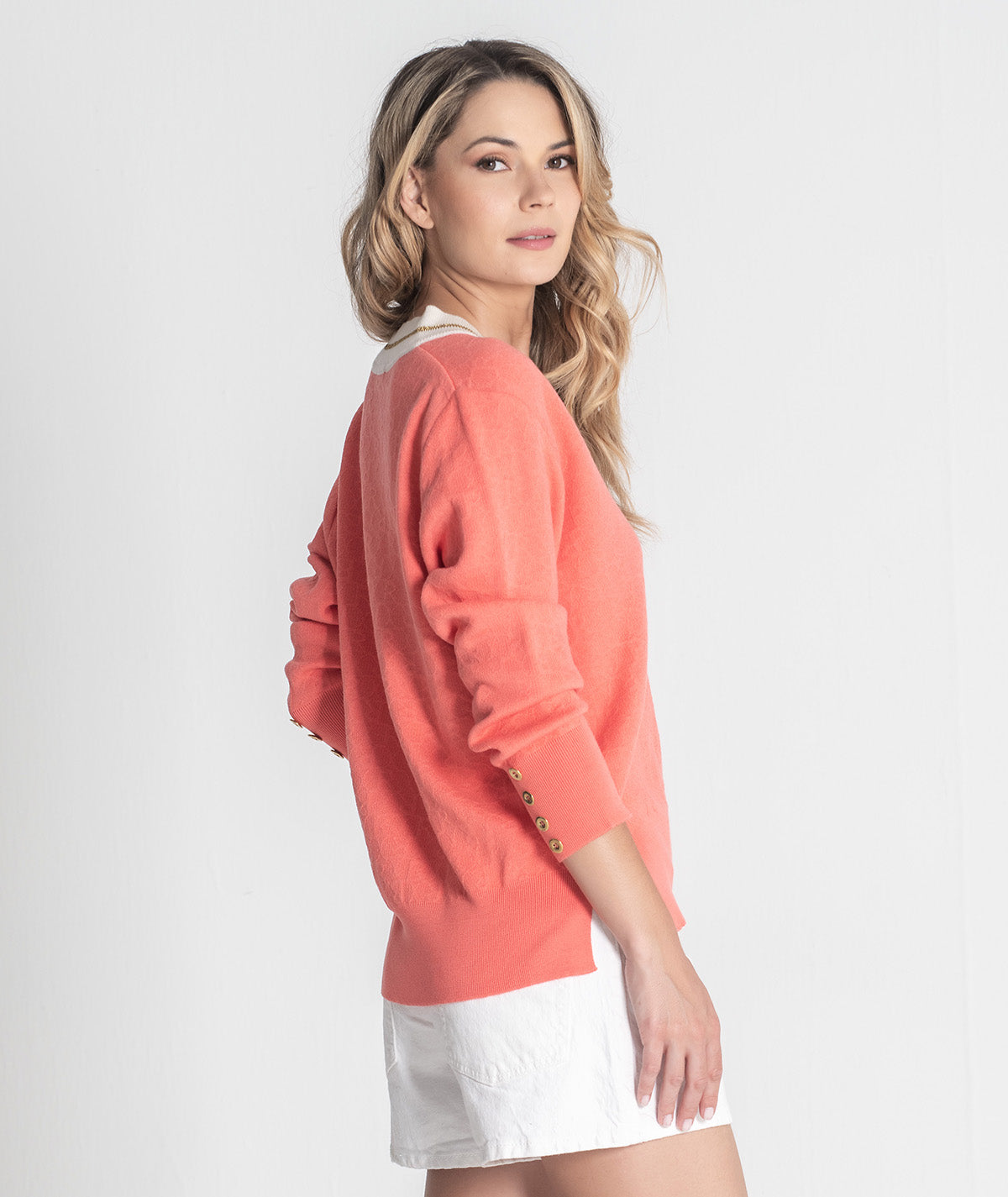 Camisola com relevos e botões 3422