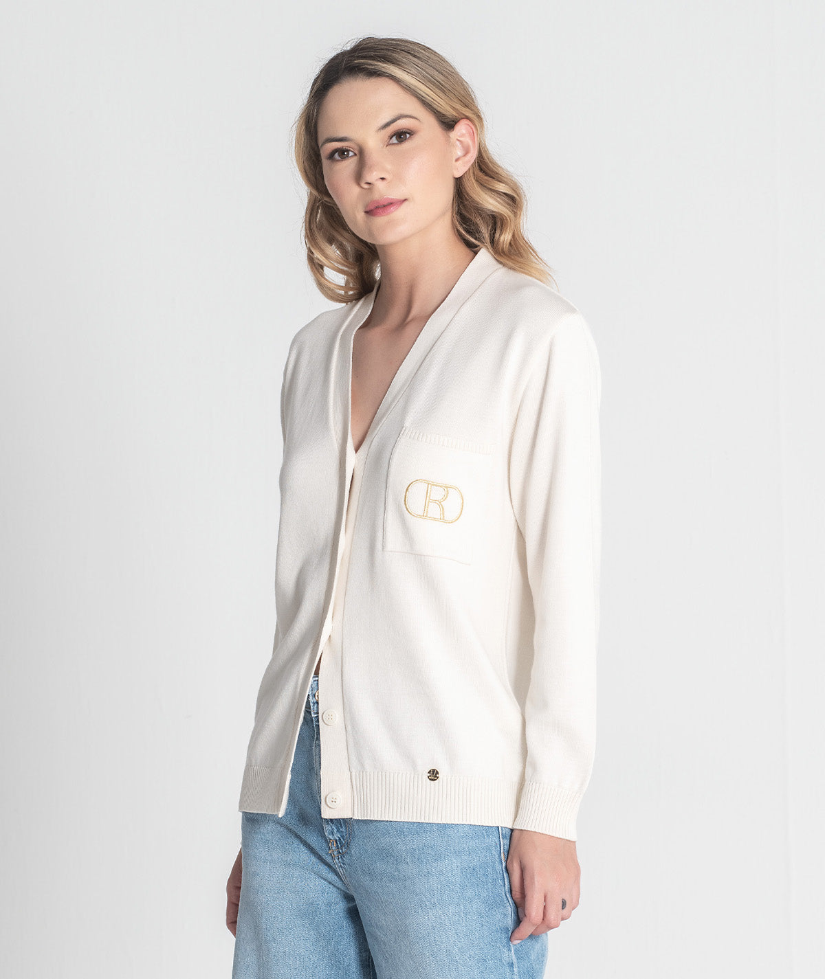 Casaco com bordado dourado 3427