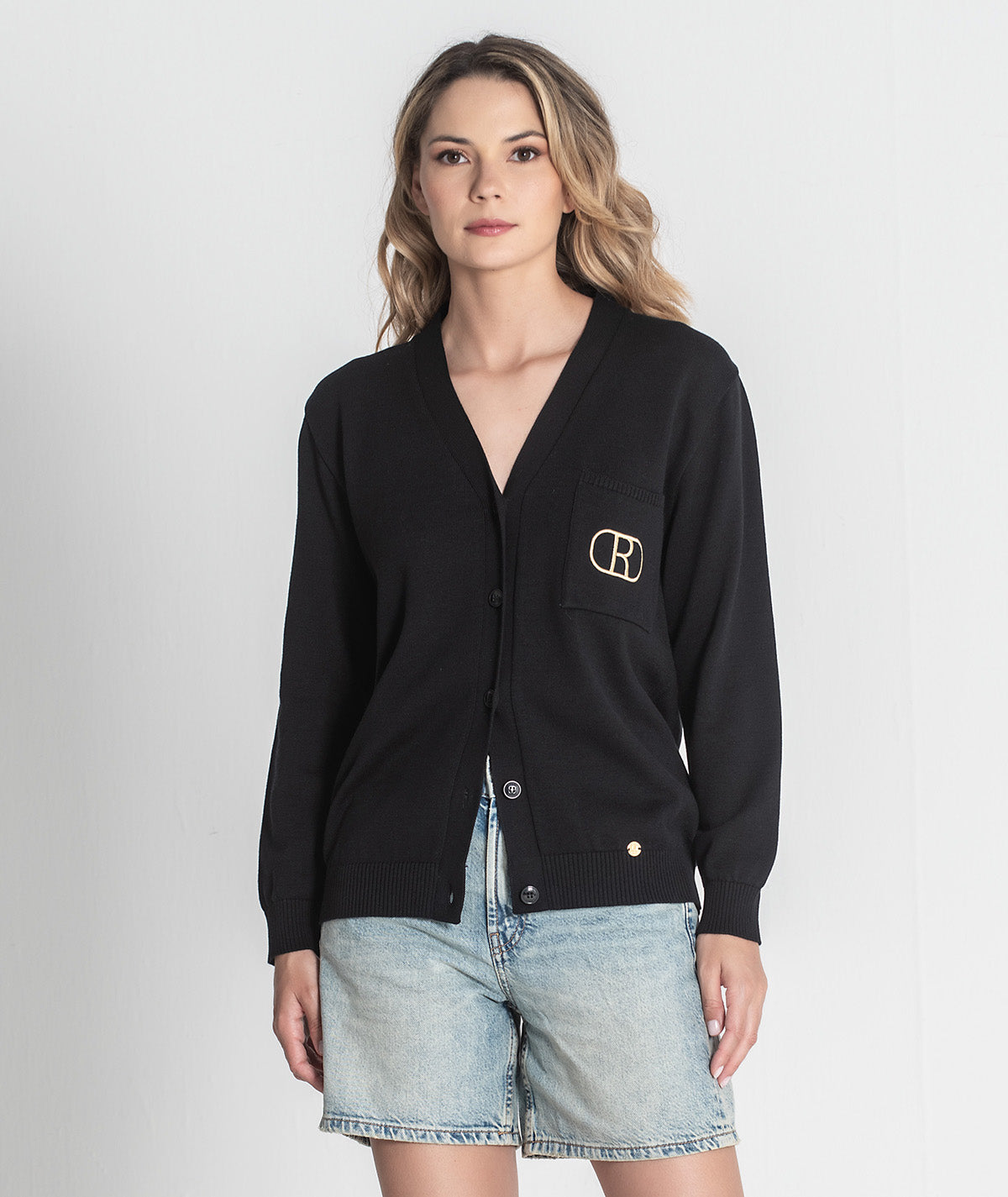 Casaco com bordado dourado 3427