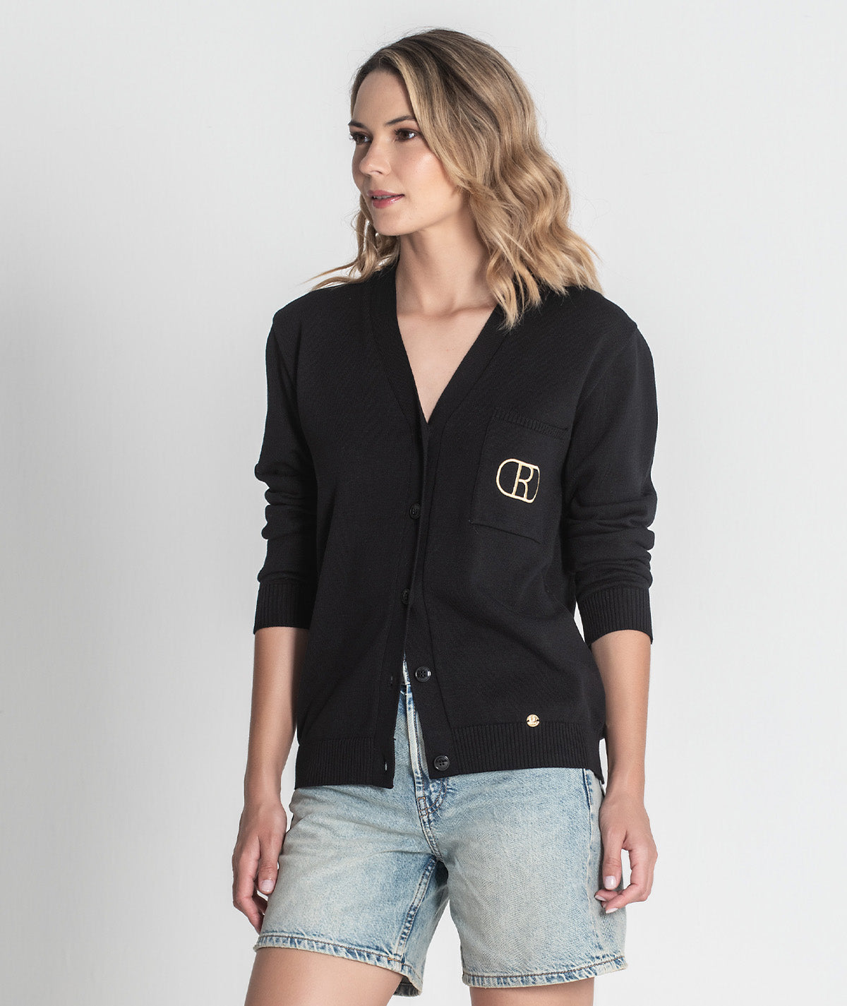 Casaco com bordado dourado 3427