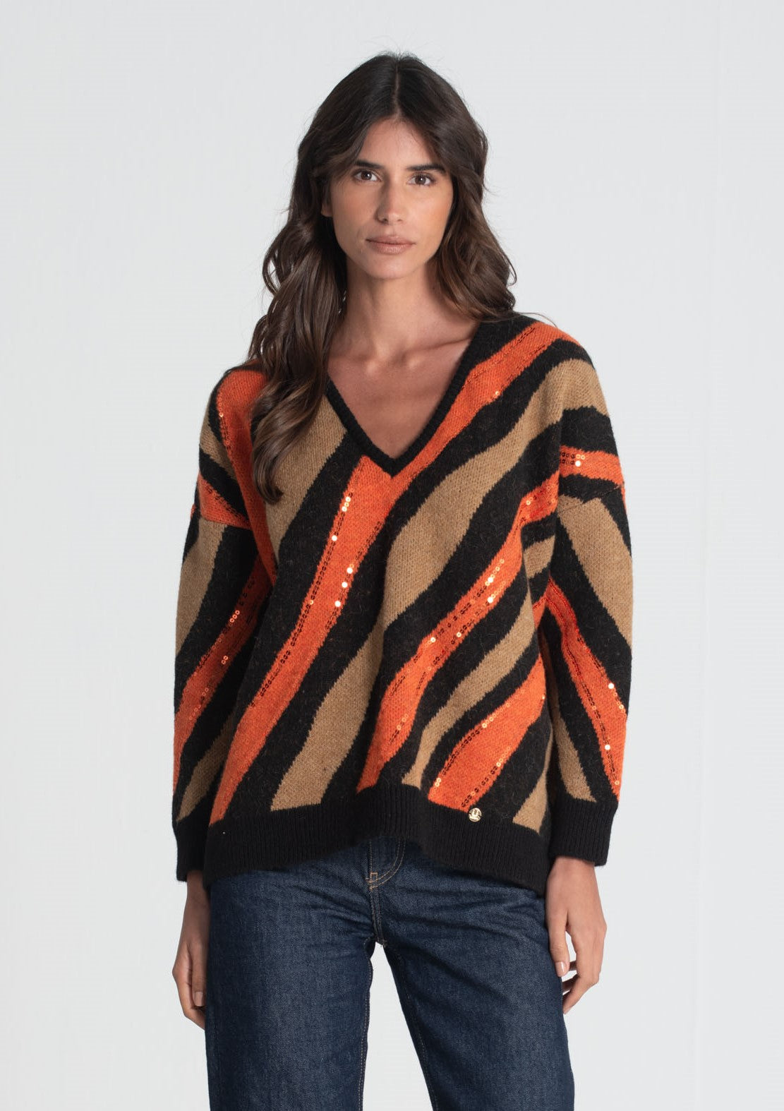 Camisola animal print com lantejoulas 3435