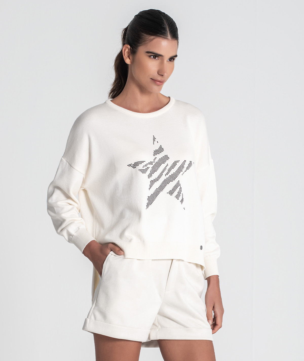 Camisola oversize com estrela 3436