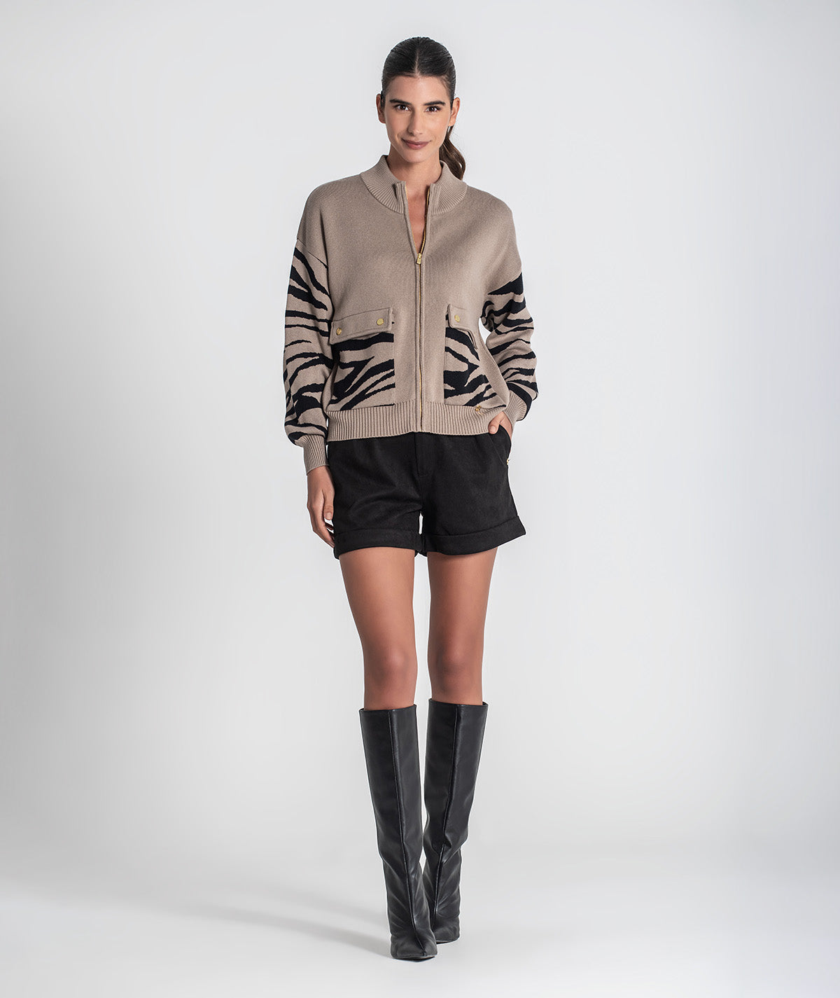 Casaco com animal print 3437