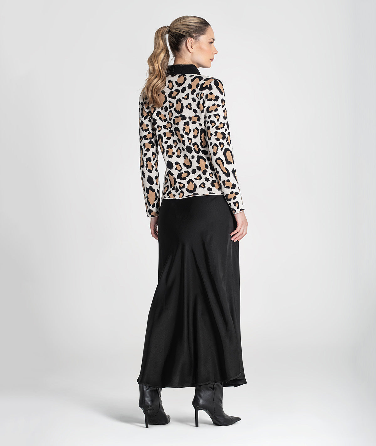 Camisola gola polo print leopardo 3439
