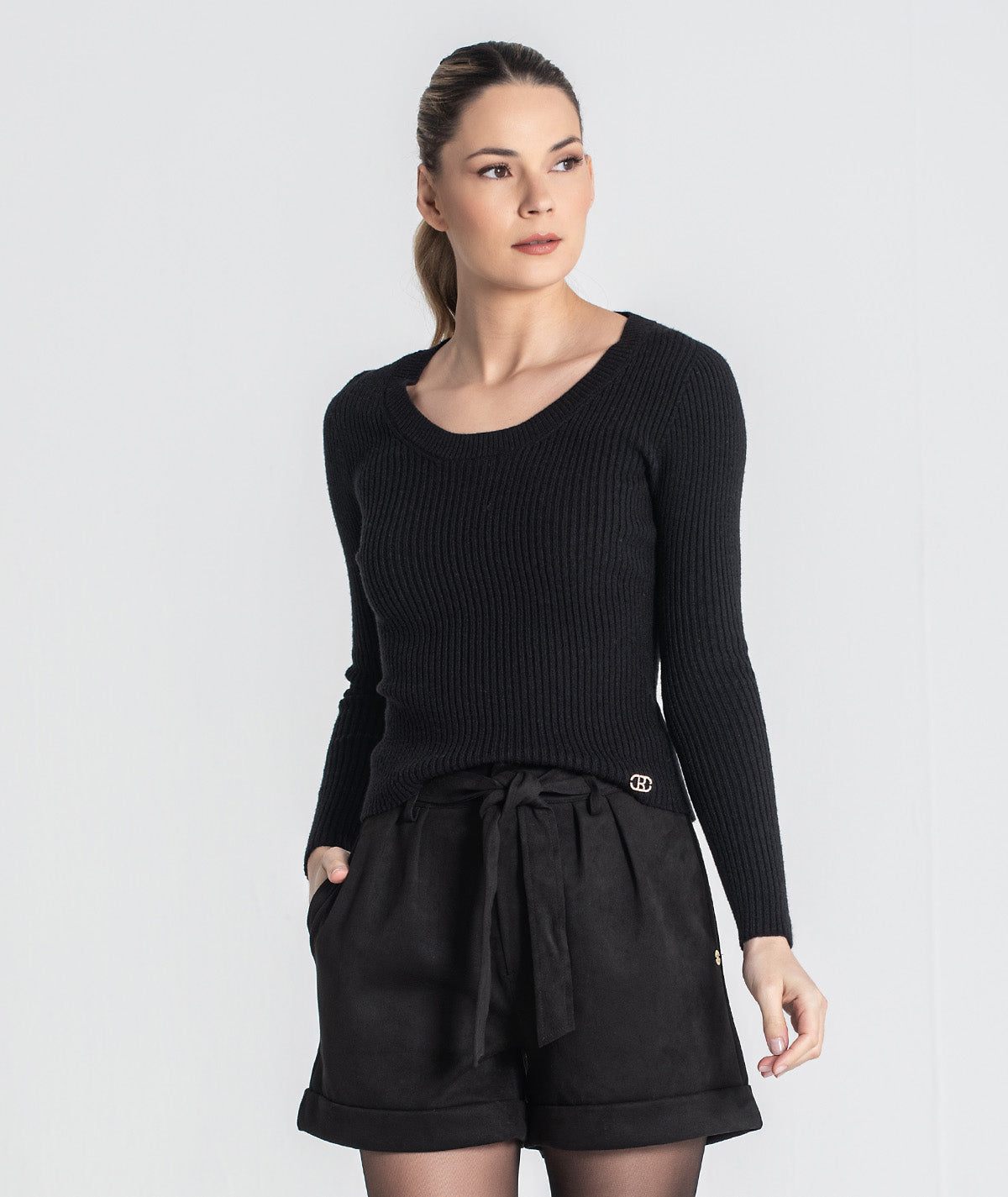 Camisola canelada com chapa r 3451