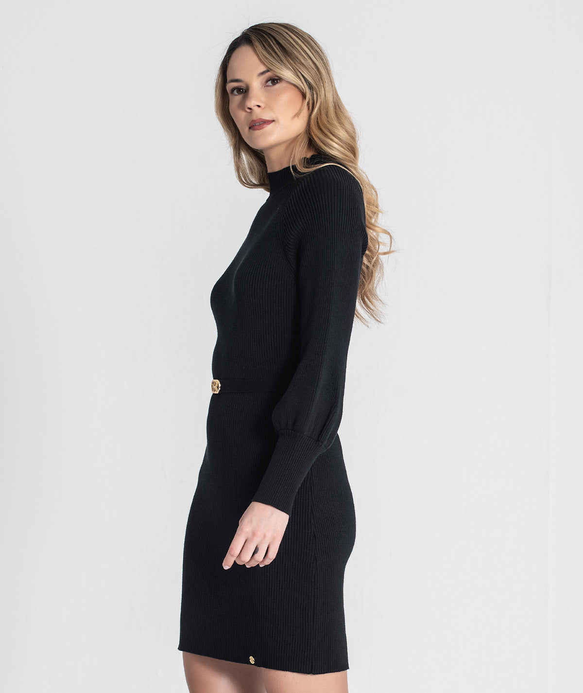 Ribbed dress with belt 3452