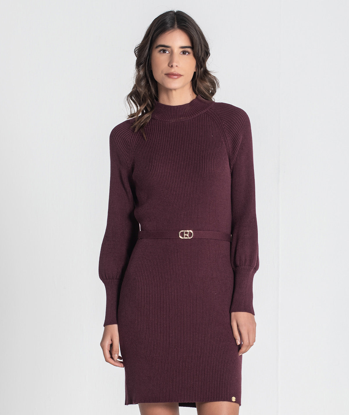 Ribbed dress with belt 3452