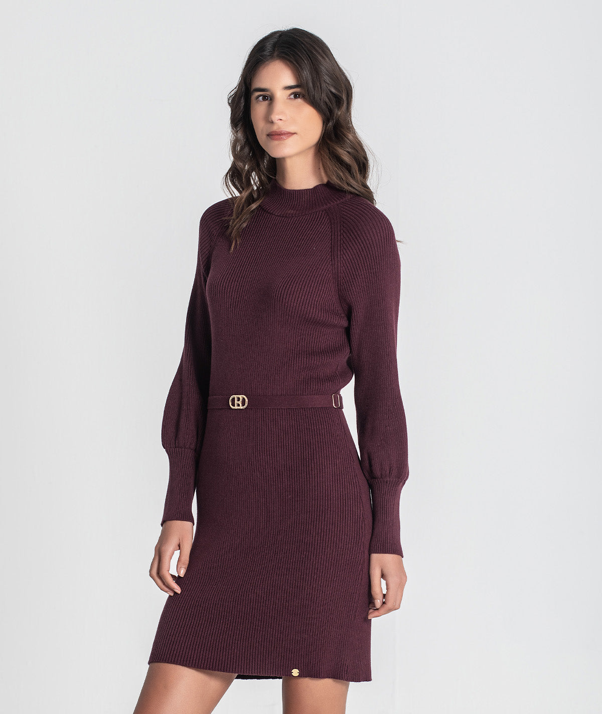 Ribbed dress with belt 3452