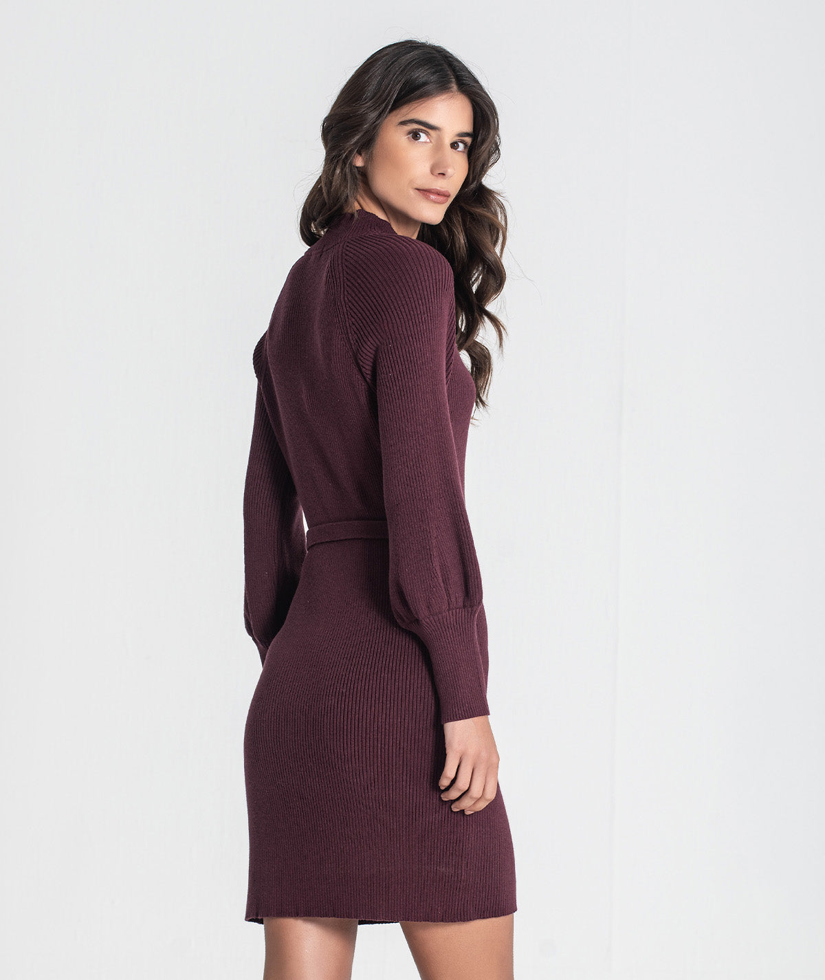 Ribbed dress with belt 3452