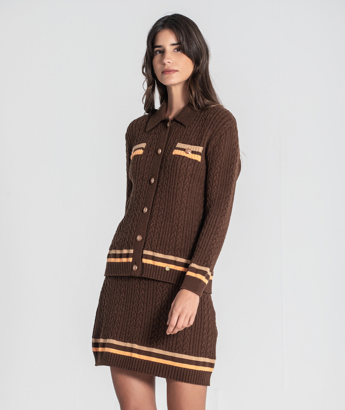 Casaco tranças com botões 3458