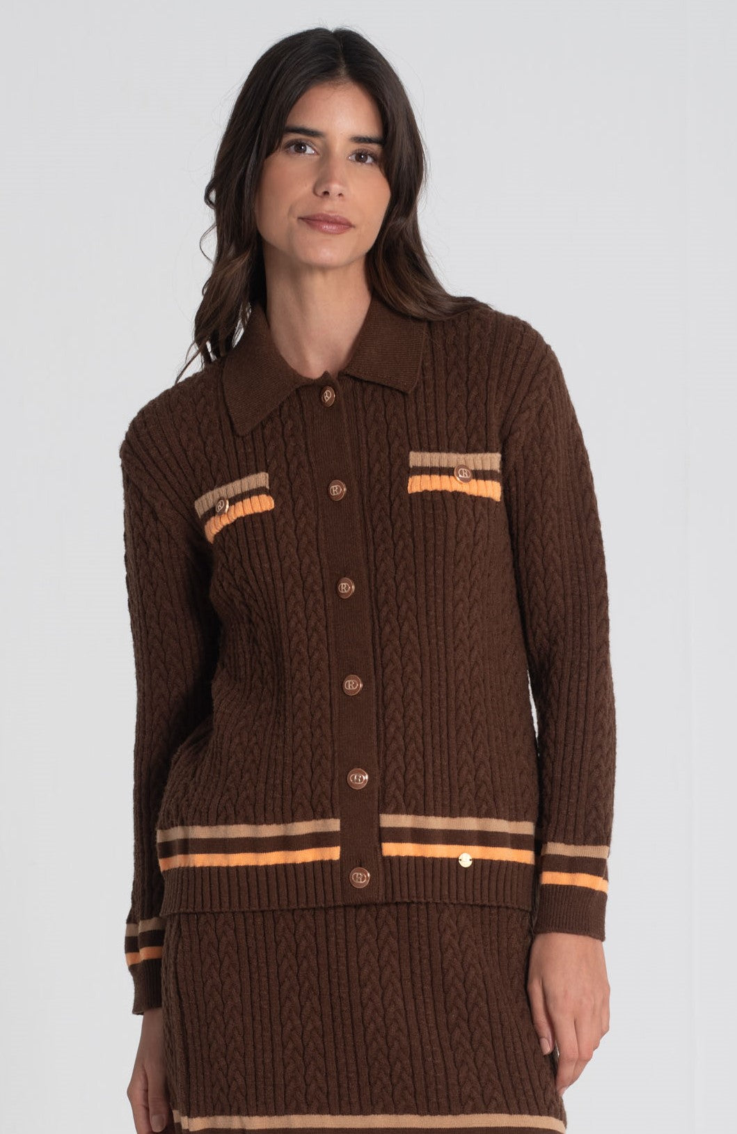 Casaco tranças com botões 3458