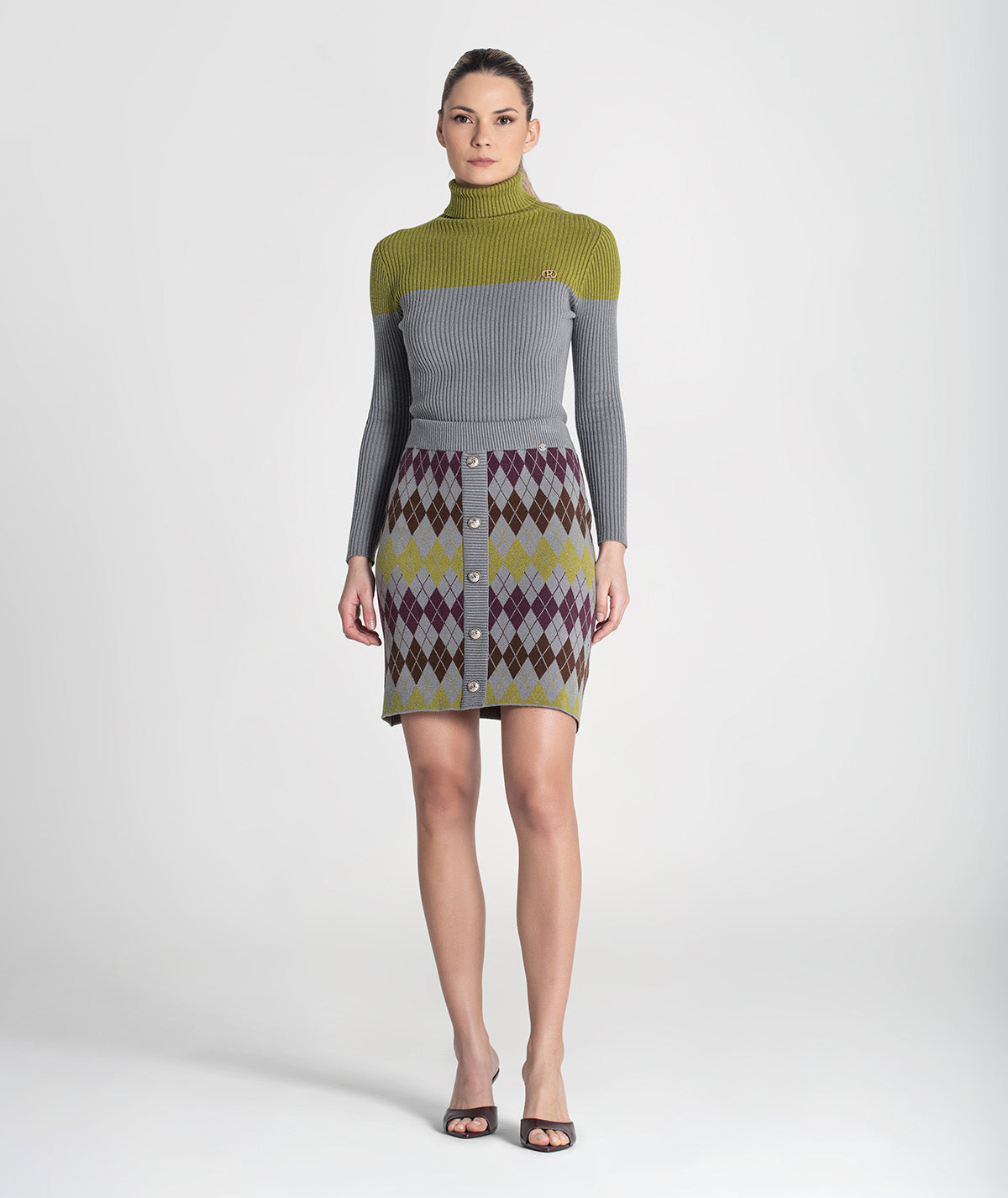 Camisola gola alta bicolor 3465