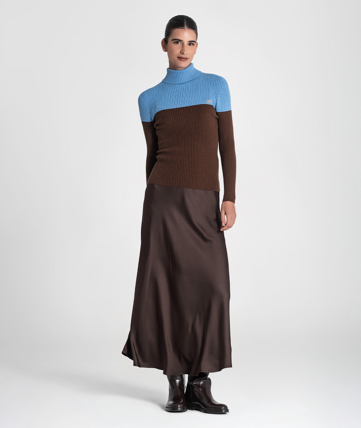 Camisola gola alta bicolor 3465