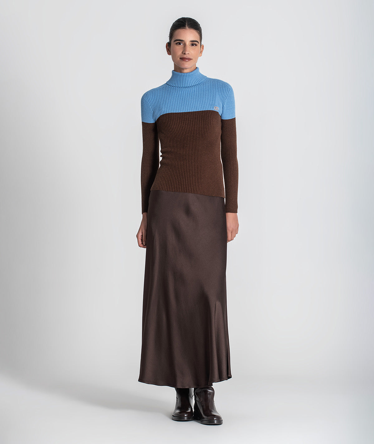 Camisola gola alta bicolor 3465