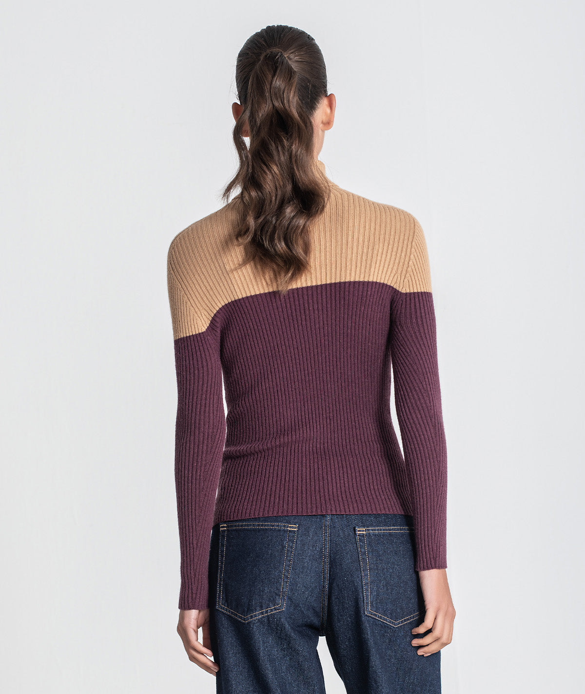 Camisola gola alta bicolor 3465