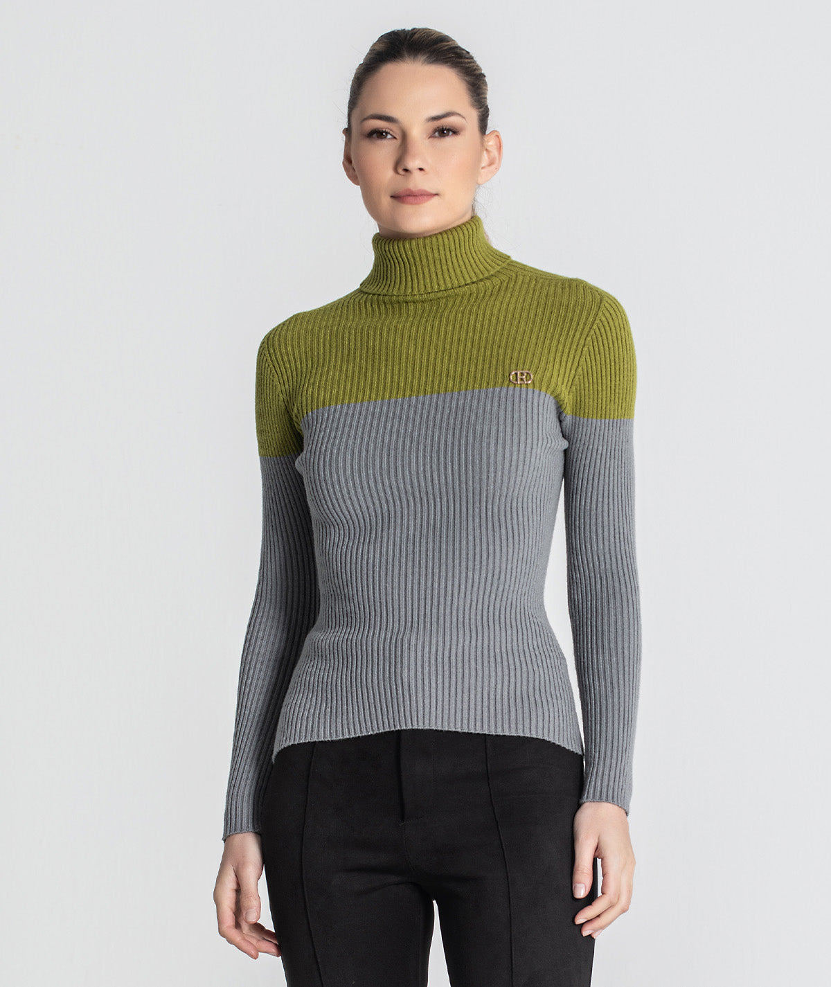Camisola gola alta bicolor 3465