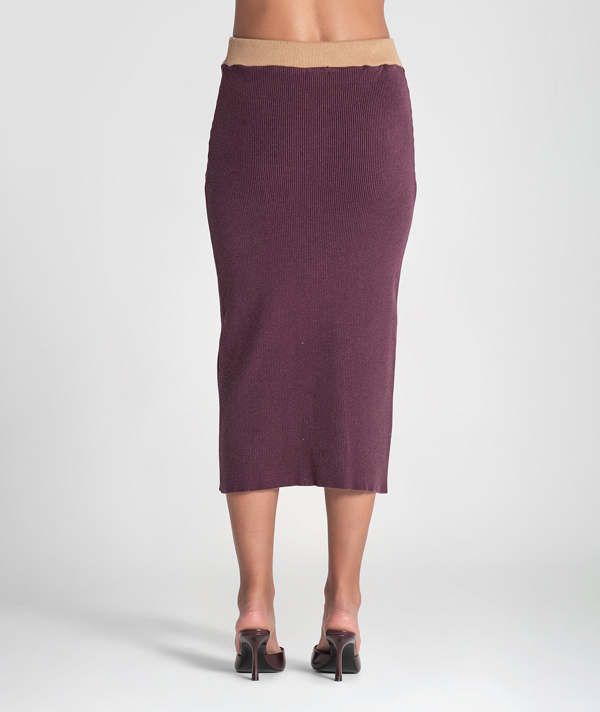 Two-tone ribbed skirt 3467