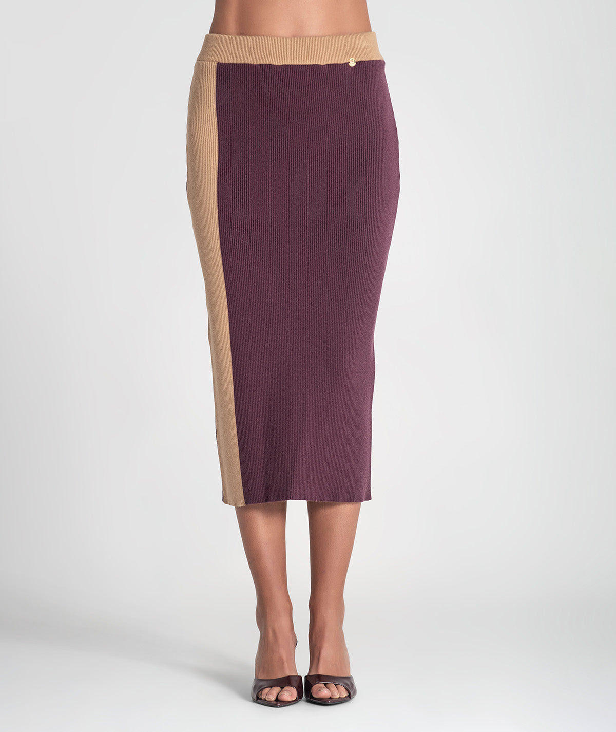 Two-tone ribbed skirt 3467