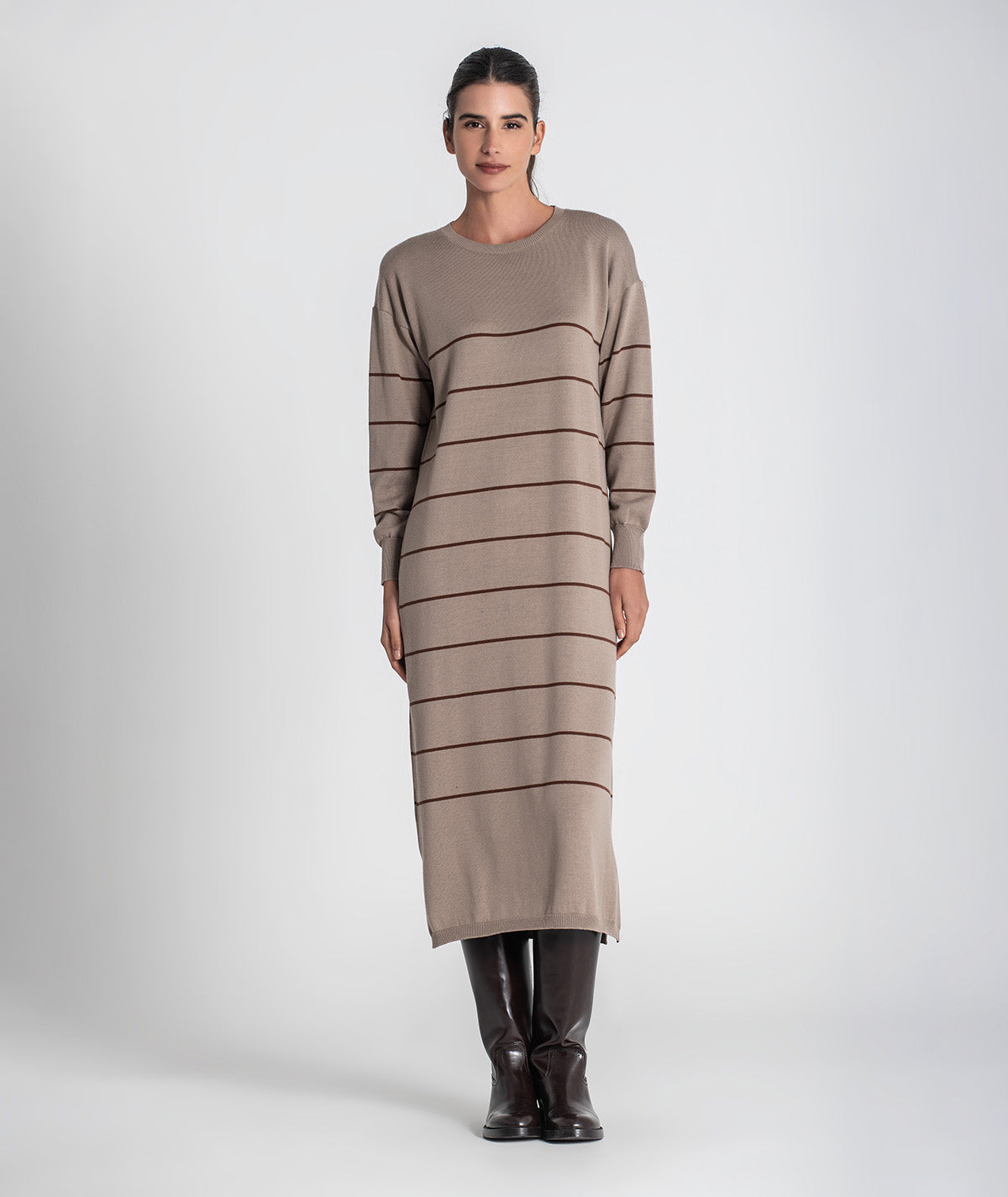 Vestido comprido riscas 3470