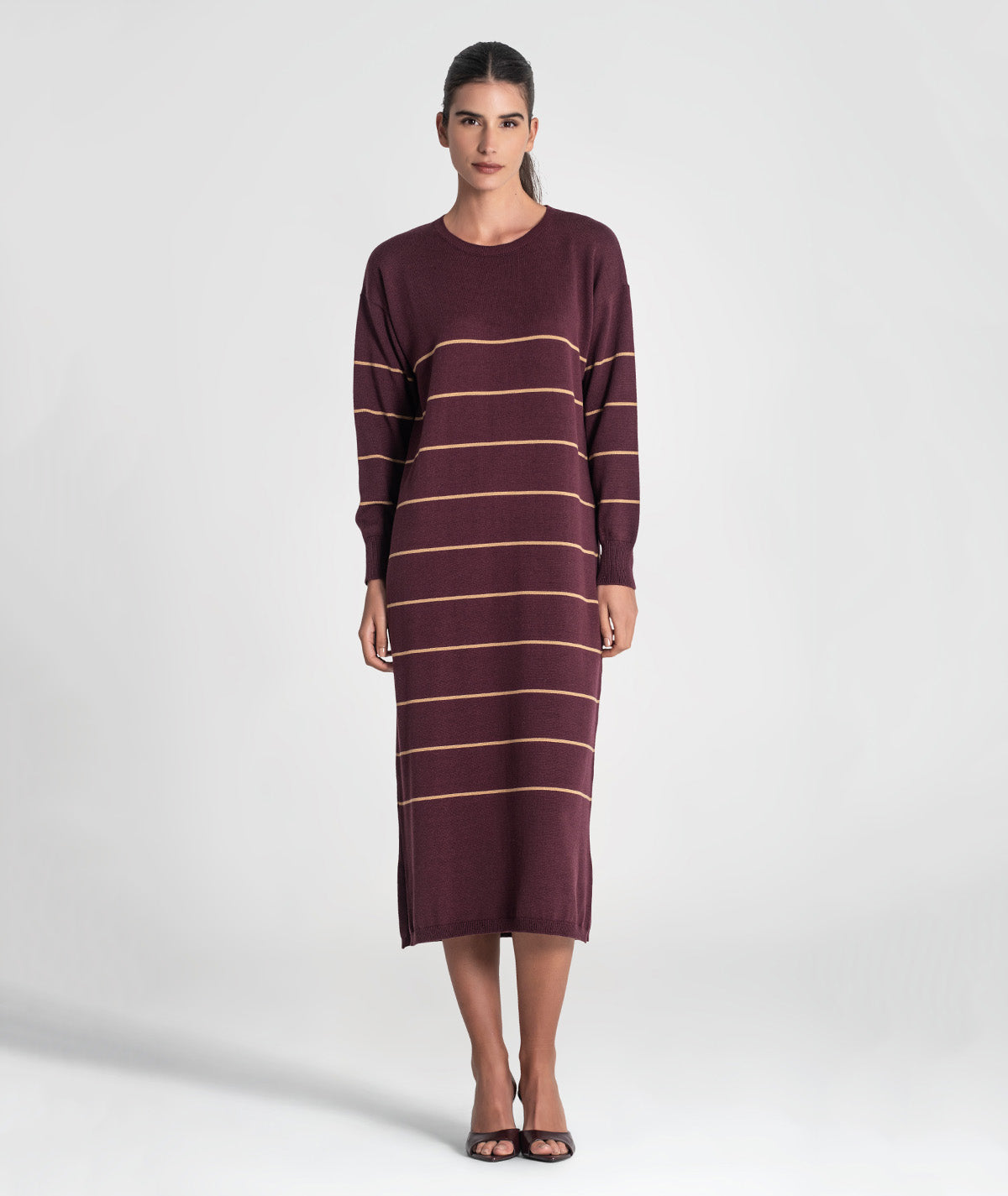 Vestido comprido riscas 3470