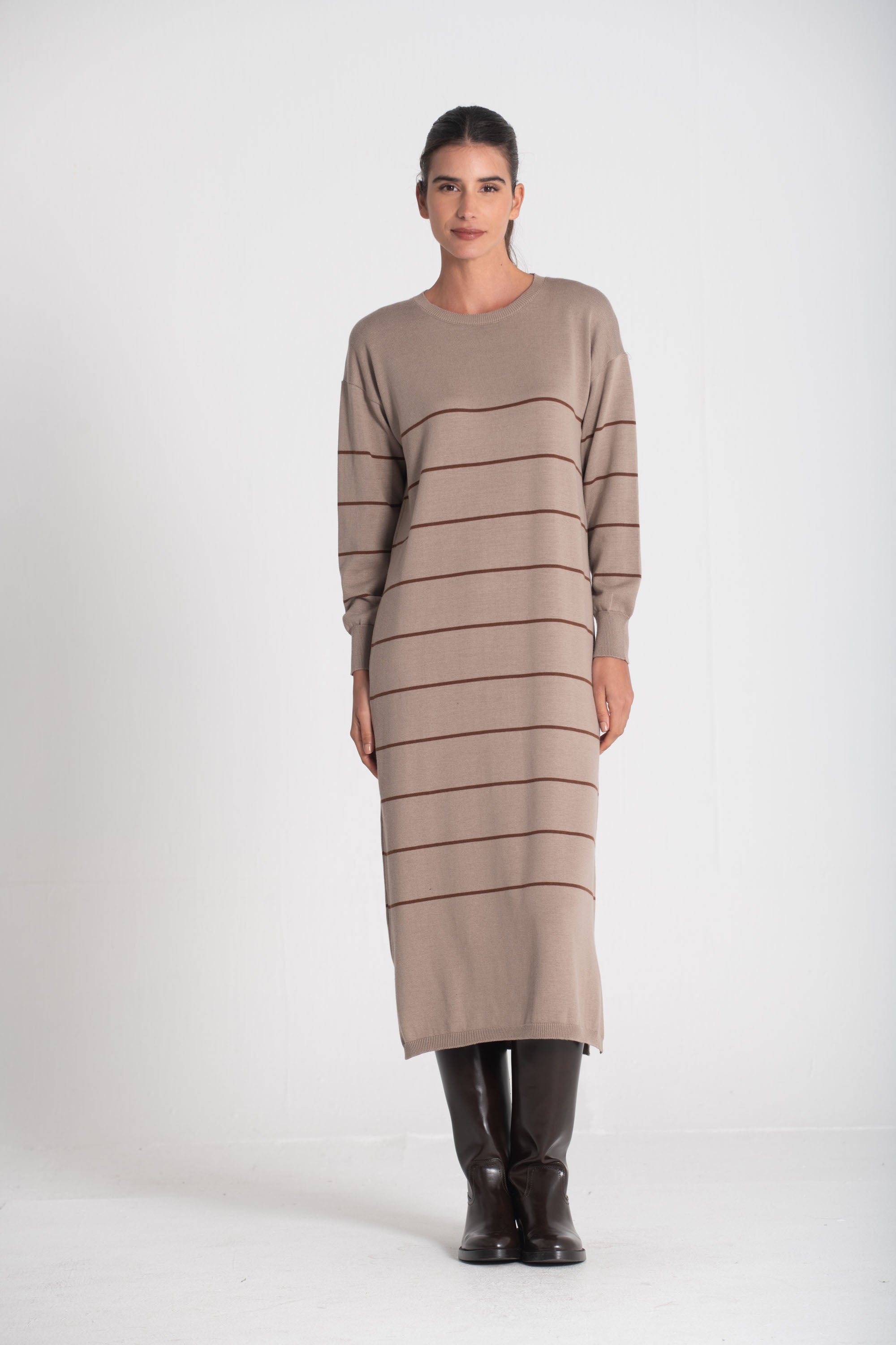 Vestido comprido riscas 3470