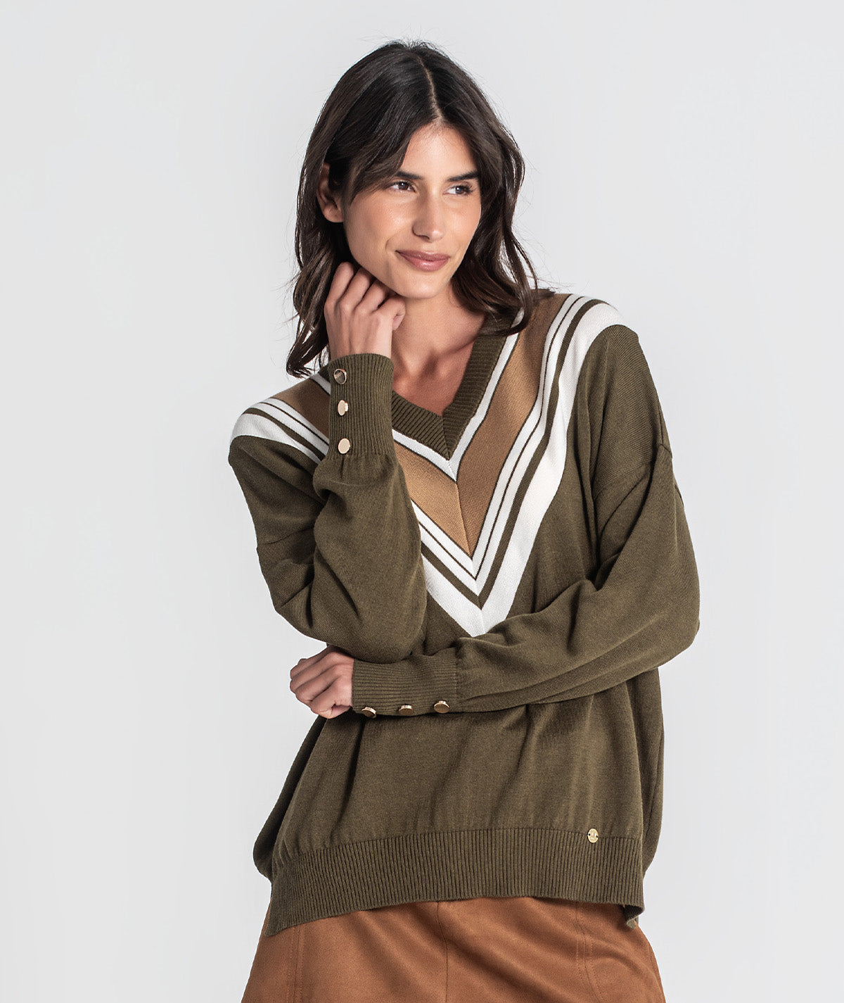 Camisola decote em v 3471