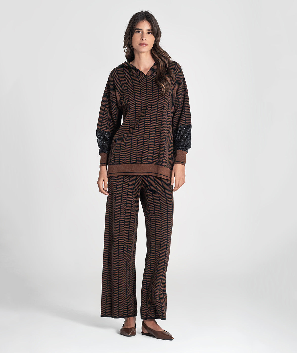 Calças com jacquard 3478