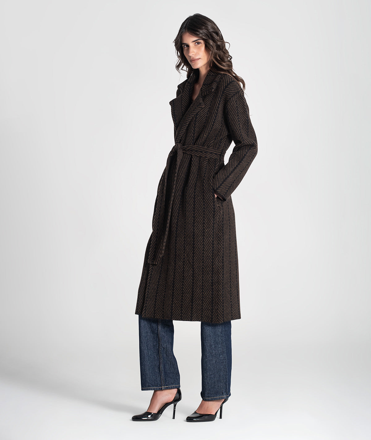 Casaco comprido com jacquard 3479