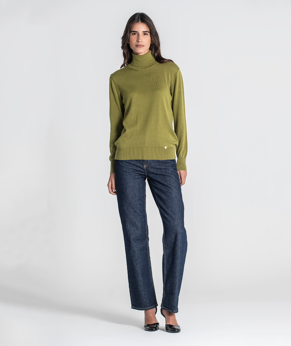 Camisola básica de gola alta 3480