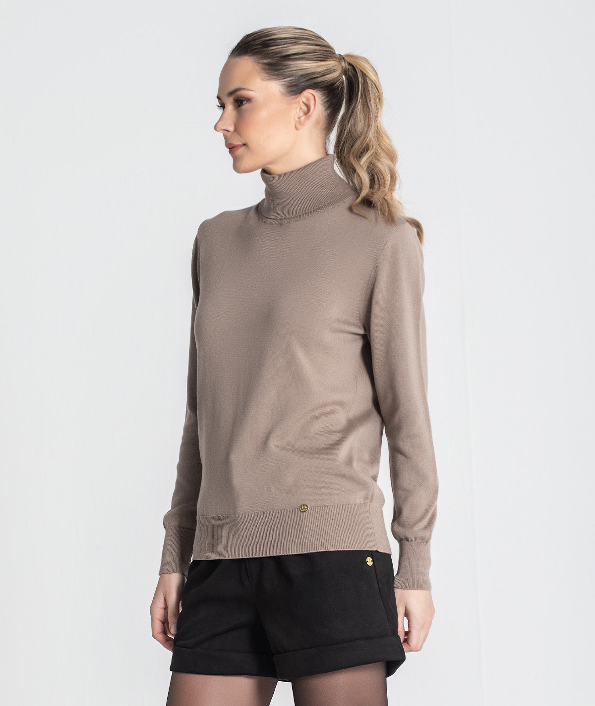 Camisola básica de gola alta 3480