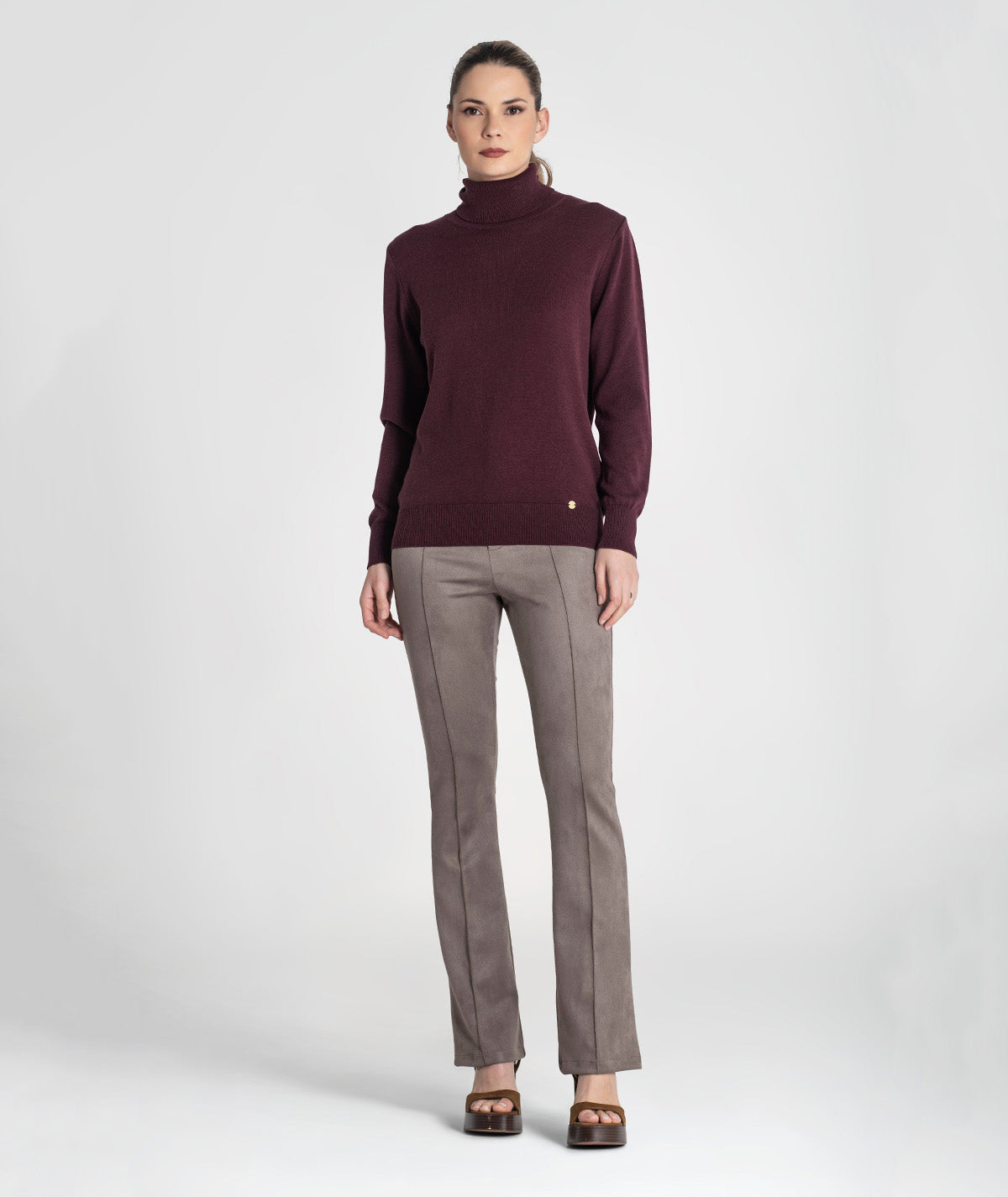 Camisola básica de gola alta 3480