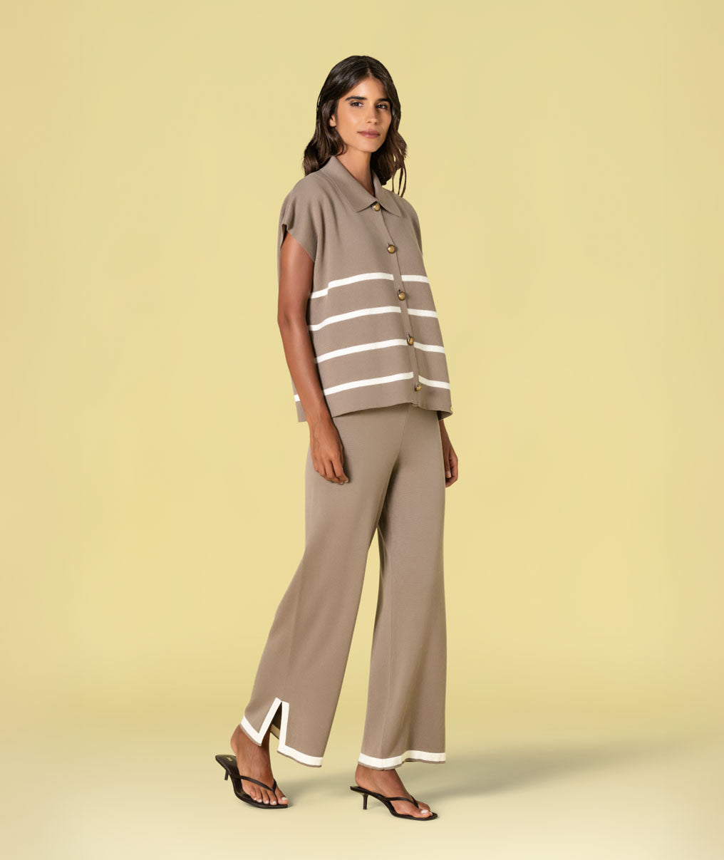 Colete riscas com botões 3484