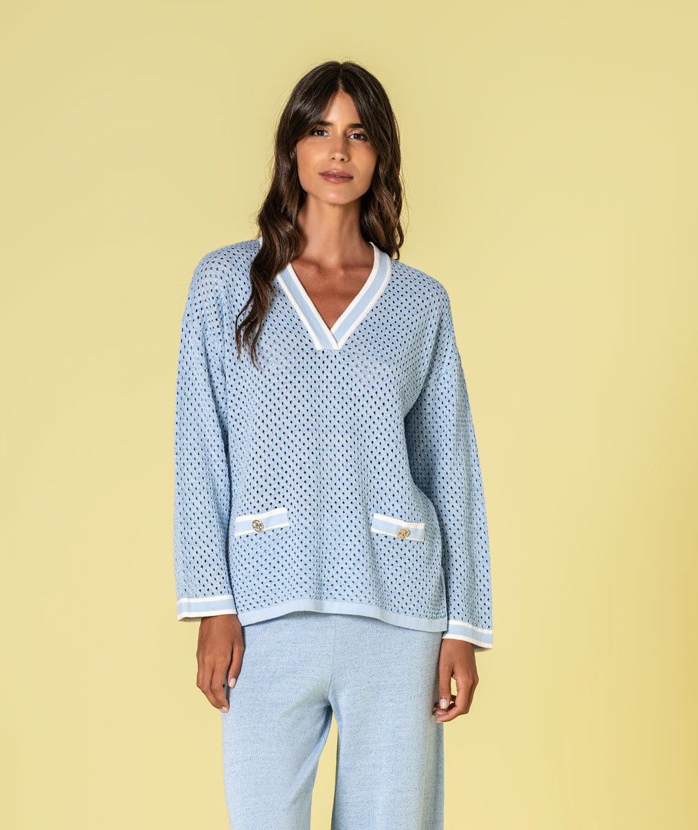 Camisola perfurada com brilho 3487