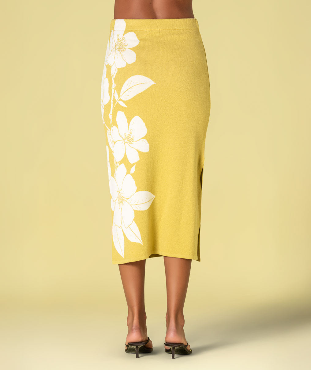Saia com jacquard flores 3498