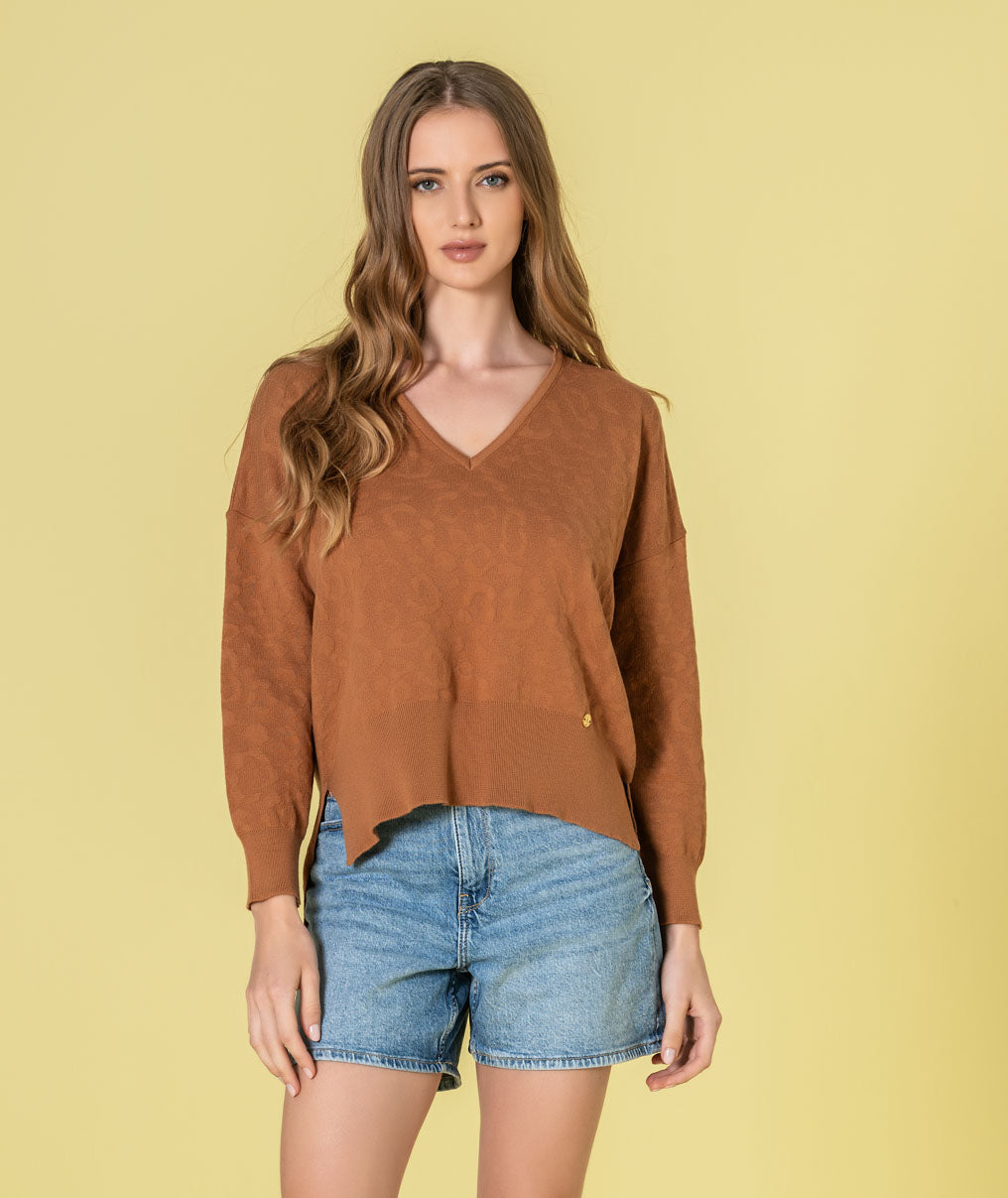 Camisola relevo animal print 3508