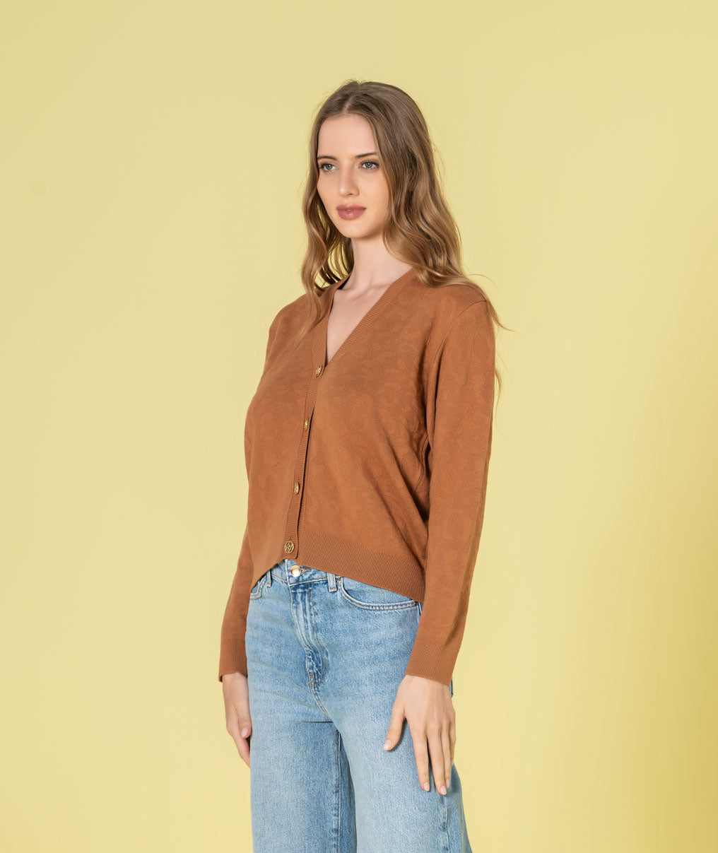 Casaco com relevo animal print 3509