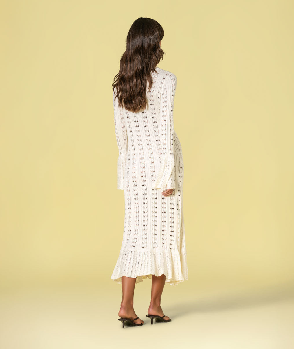 Vestido Casaco comprido perfurado 3513