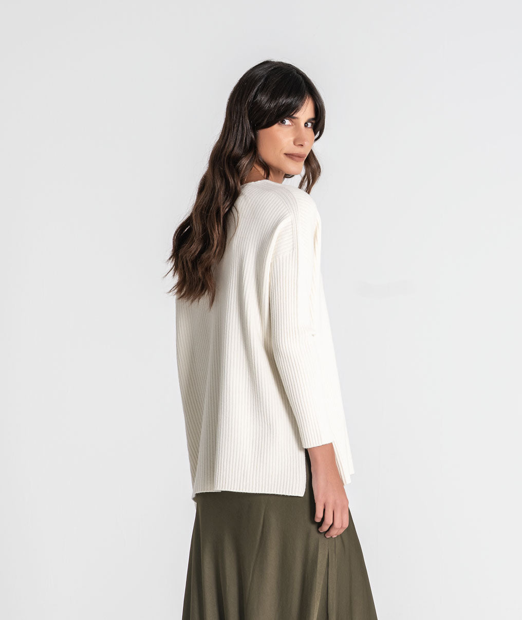 Ribbed v-neck top 3547