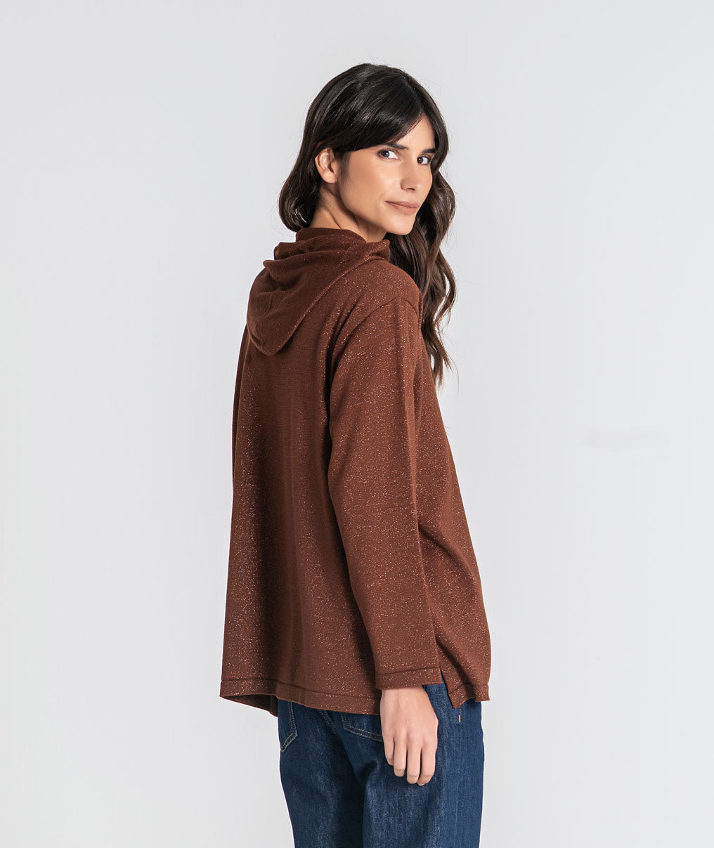 Faux leather pocket sweatshirt 3554
