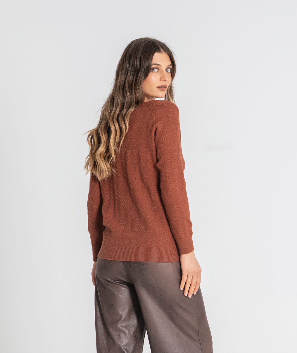 Textured jumper with plate r 3560