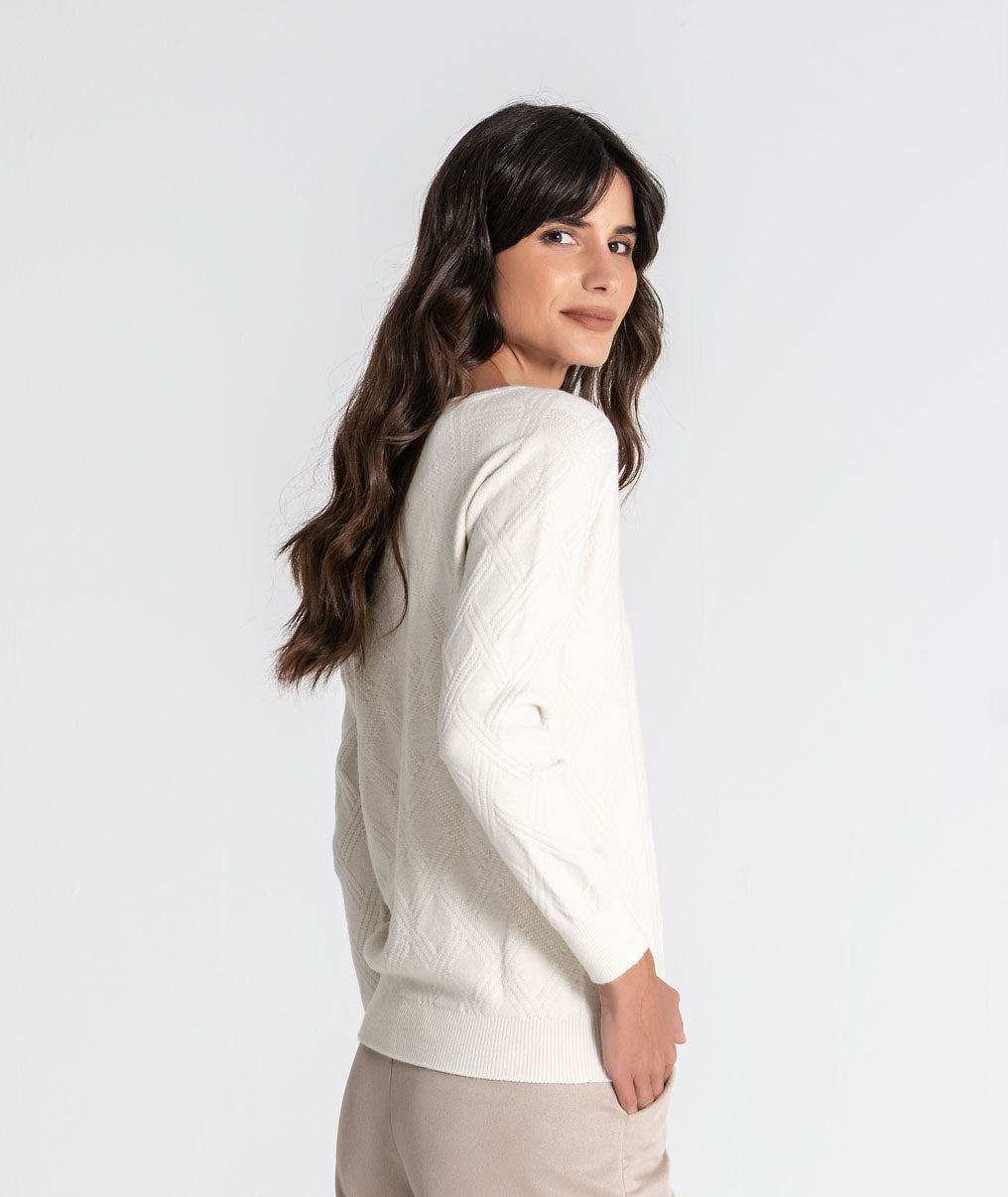 Textured jumper with plate r 3560