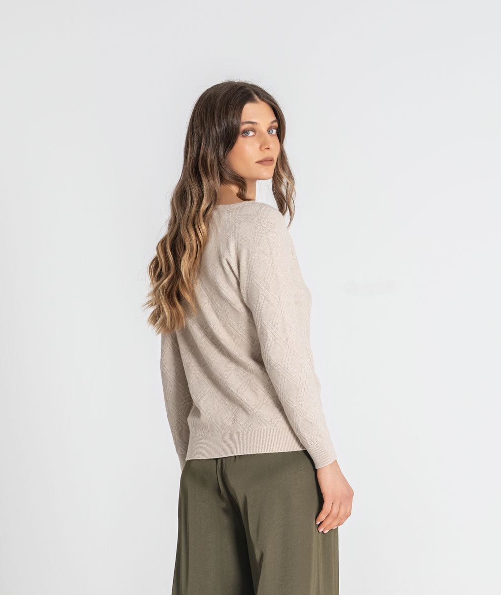 Textured jumper with plate r 3560